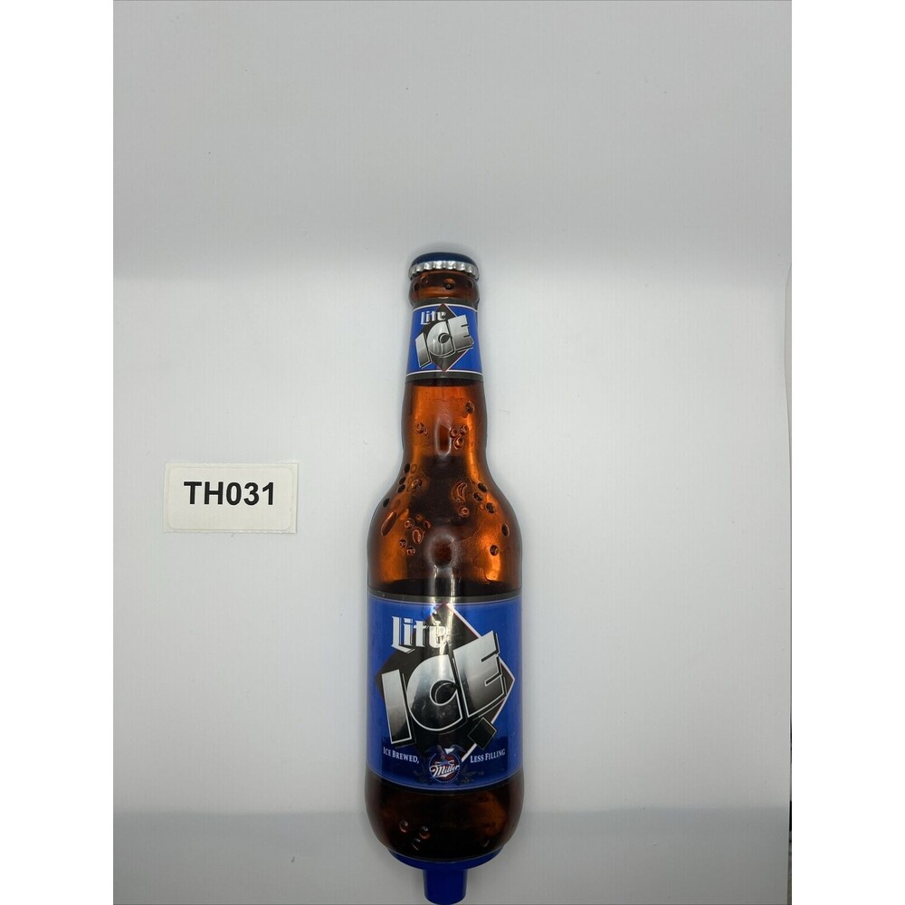 Miller Lite ICE Beer Tap Handle Plastic Hollow Half Bottle 10 Inch Tall